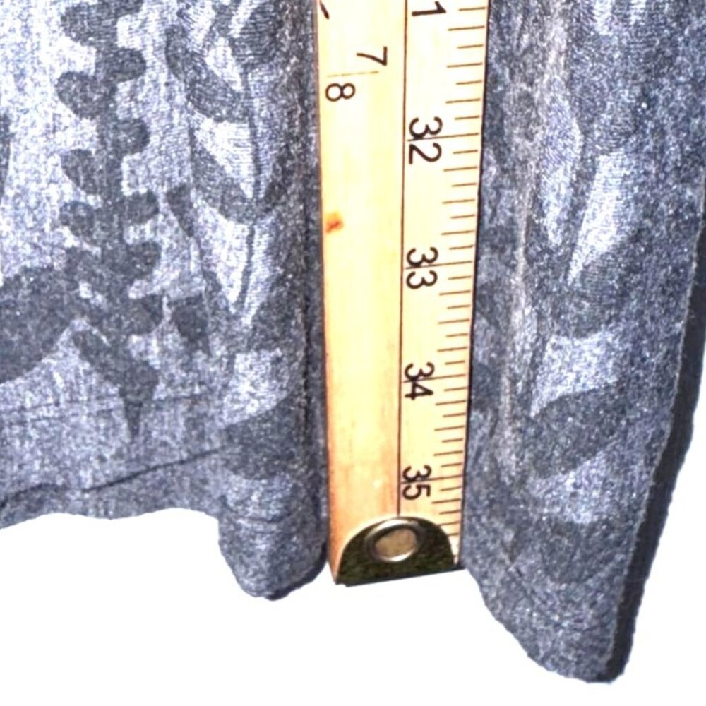 Just My Size Gray Empire Waist Floral Print Knit Dress 2X 3/4 Sleeve Polyester - Picture 7 of 7